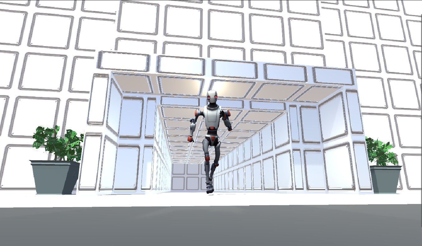 RoboEscape is a game I created with the Unity Engine for my final exam in Game AI which was a subject part of the curriculum in my Bachelor. The 
            premise of the game is to escape the robot factory without getting caught by the AI. The systems in place is coded from the ground and up by me which means Unity's own systems for AI pathfinding like NavMesh was not used. 
            The game uses A* pathfinding to make Kyle (the PC) find the quickest path to the user's desired location. You can do this by clicking on a valid position on a grid. The AI themselves 
            that try to catch Kyle uses different algorithms for their behavior. If Kyle is seen by the patrols then they will walk/seek directly towards him unless a wall is in the way. 
            An obstacle avoidance pattern is in place that will make sure the AI runs around the walls and not through them. This was done partially by using Unity's RayCast system. 
            AI will otherwise walk around in set positions or random targets like a Wanderer.